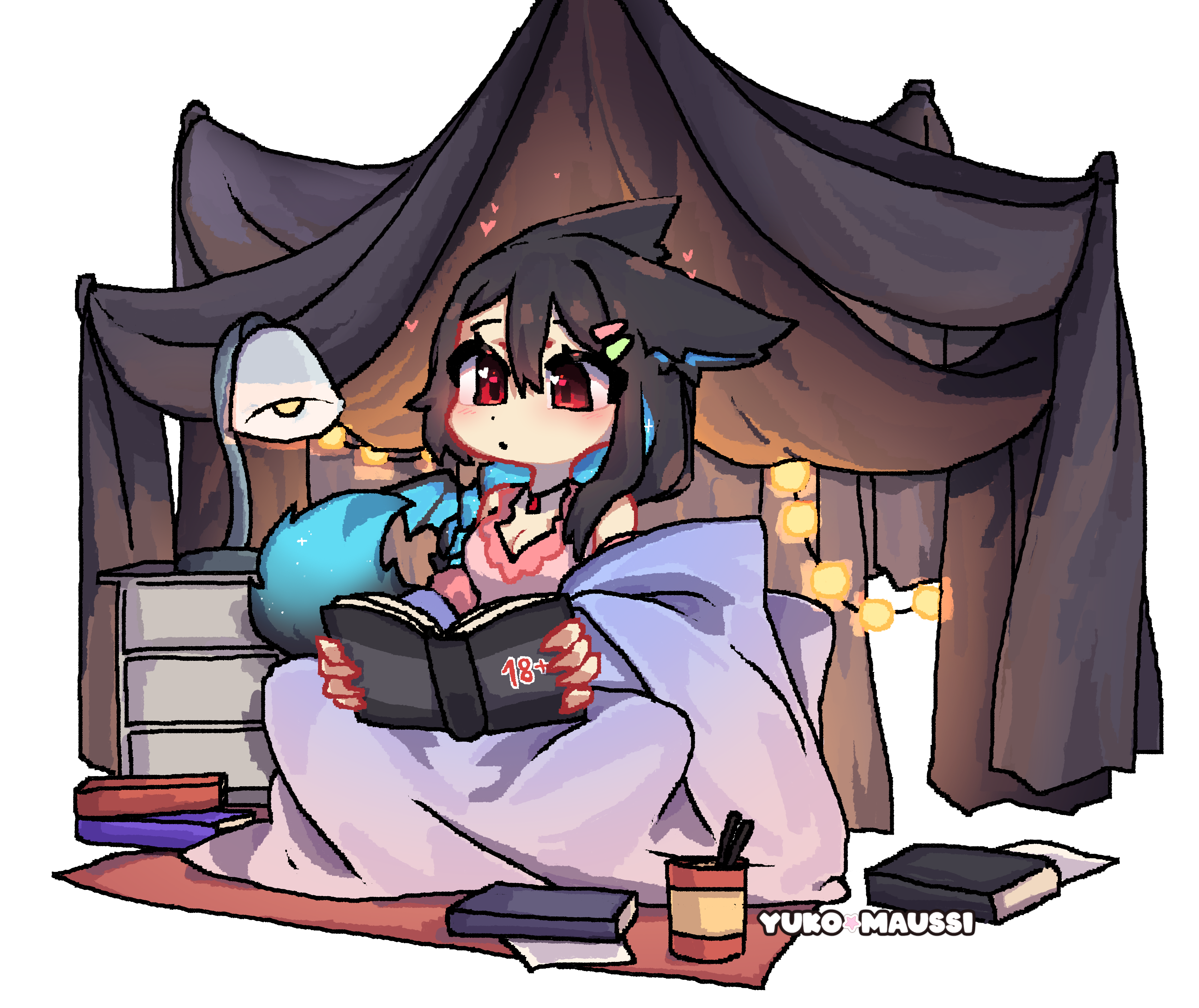 InsGex in blanket fort (commission, sillyish)